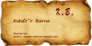 Kuhár Barna névjegykártya